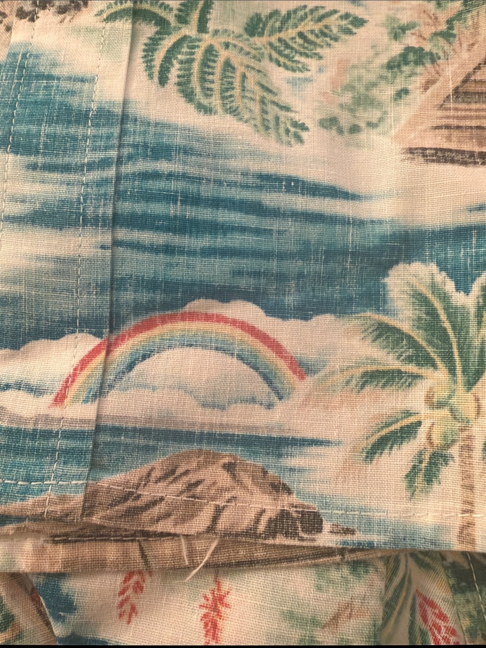 reyn spooner Tropical Island Print Button-Down Shirt - Blue/Green - Picture 4 of 7